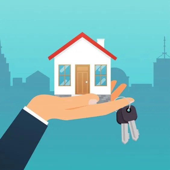 Main tenant une maison avec un trousseau de clés, illustration de l'engagement et de l'accession à l'habitat
